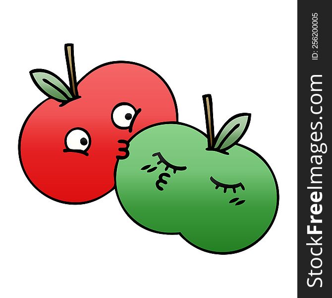 Gradient Shaded Cartoon Apples