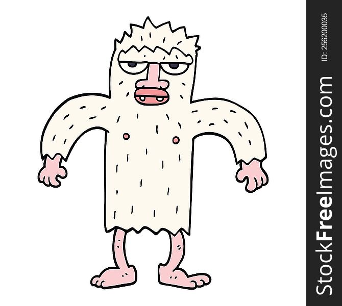 cartoon doodle yeti monster