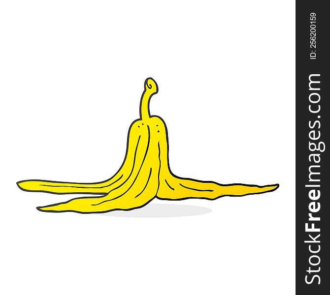 freehand drawn cartoon banana peel