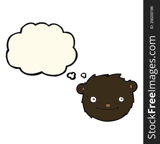 cartoon black bear head with thought bubble