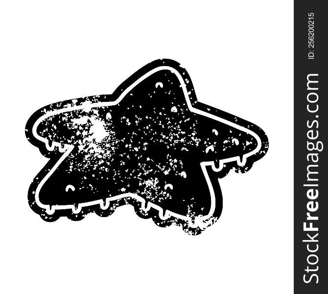 grunge distressed icon of a star fish. grunge distressed icon of a star fish