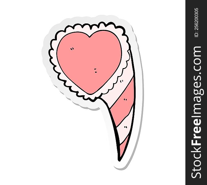 Sticker Of A Cartoon Love Heart Symbol