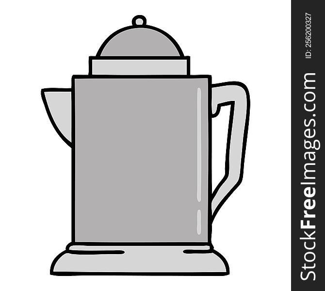 cartoon of an old coffee jug