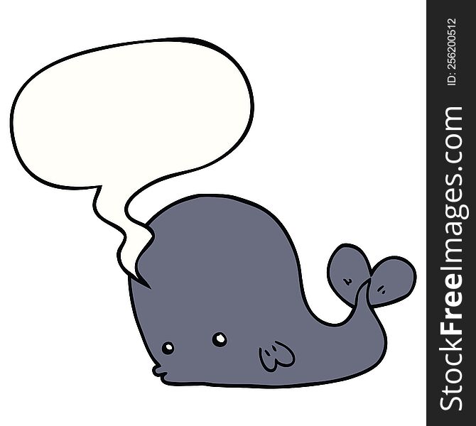 cartoon whale with speech bubble. cartoon whale with speech bubble