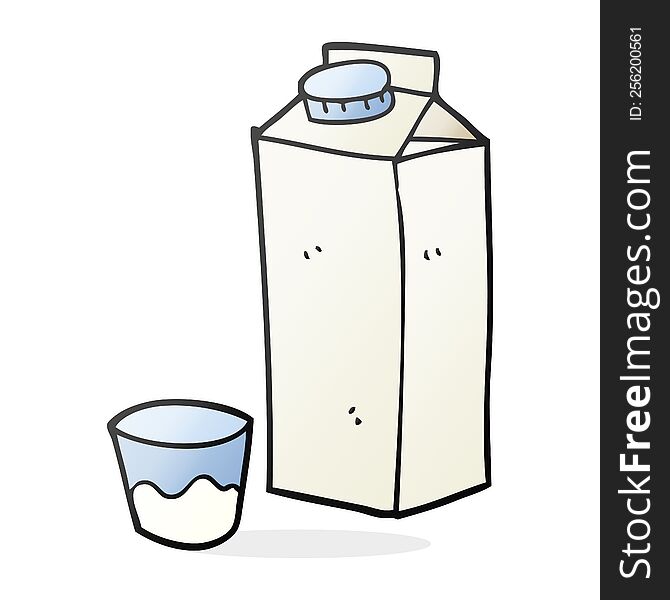 freehand drawn cartoon milk carton
