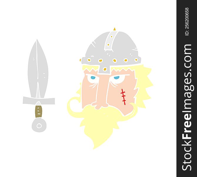 flat color illustration of viking warrior. flat color illustration of viking warrior