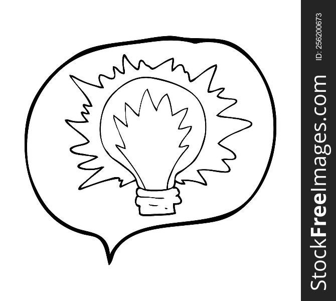 speech bubble cartoon light bulb