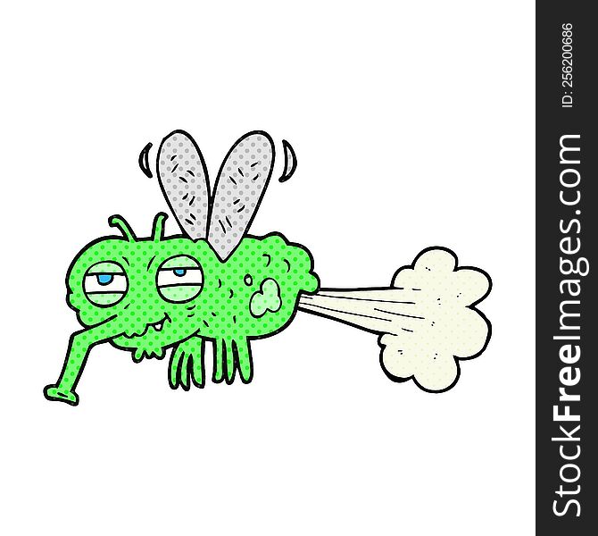 freehand drawn cartoon gross farting fly