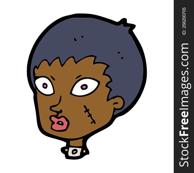Cartoon Female Zombie Head