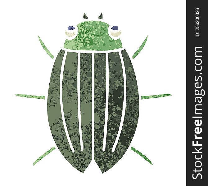 Quirky Retro Illustration Style Cartoon Beetle
