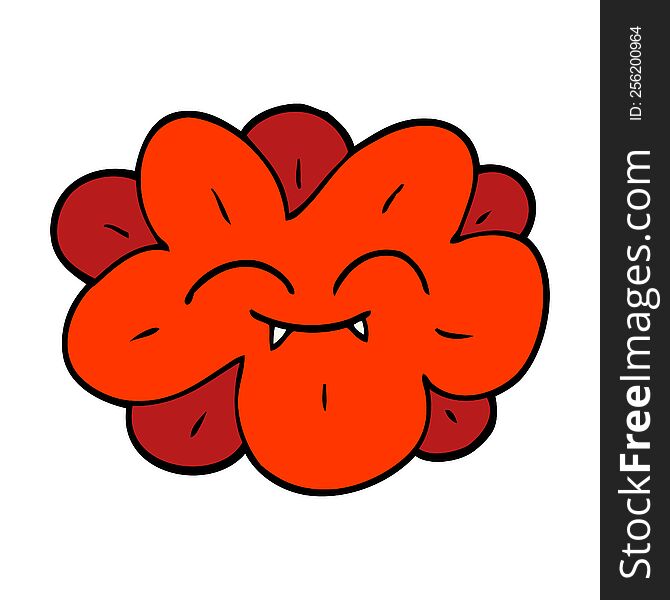 Cartoon Doodle Flower With Face