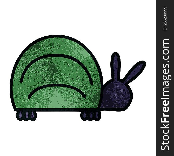 Retro Grunge Texture Cartoon Green Bug