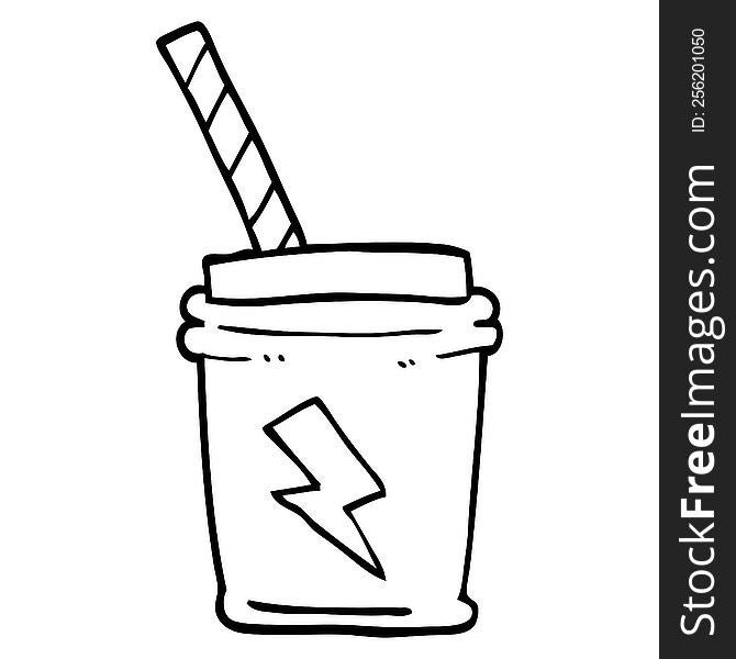 line drawing cartoon take out drink