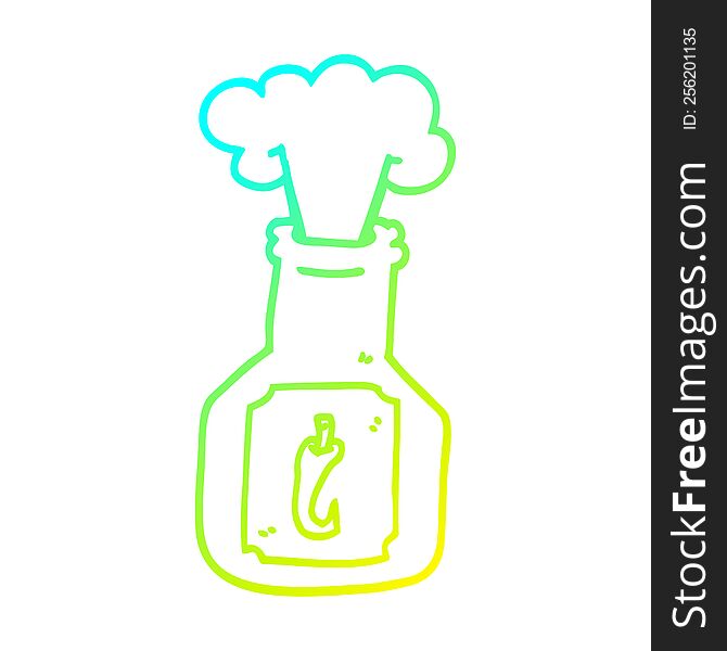 Cold Gradient Line Drawing Cartoon Hot Chili Sauce