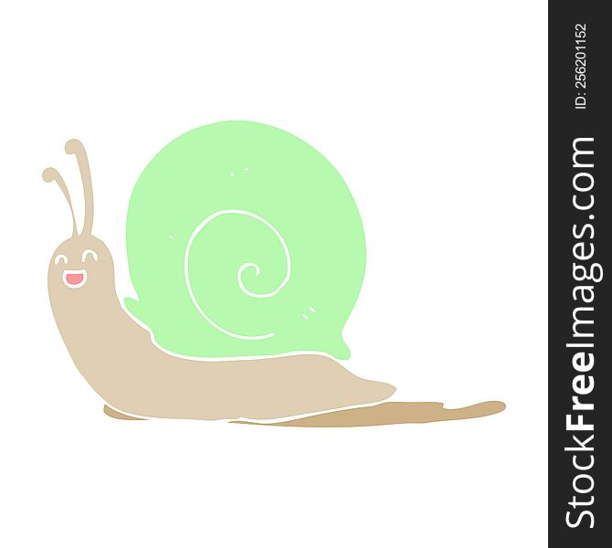 flat color style cartoon snail
