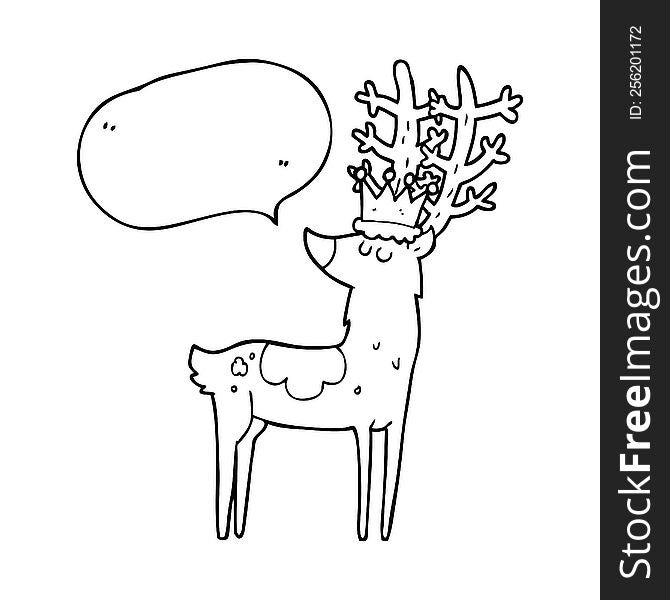 Speech Bubble Cartoon Stag King