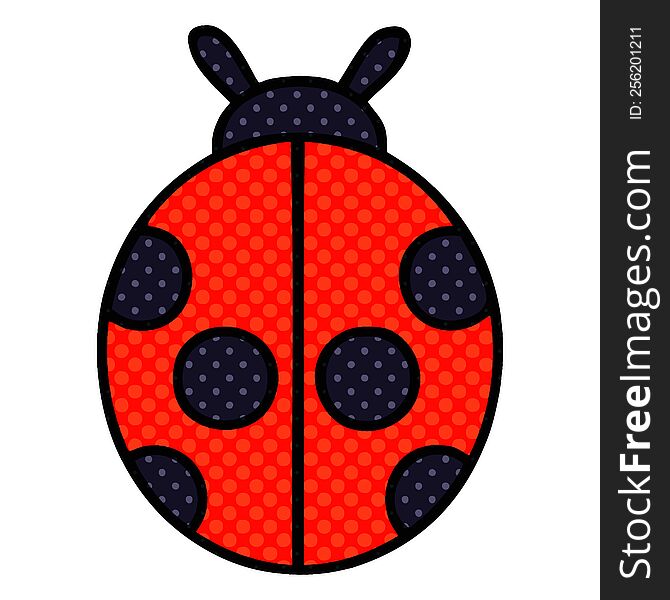 comic book style cartoon of a lady bug