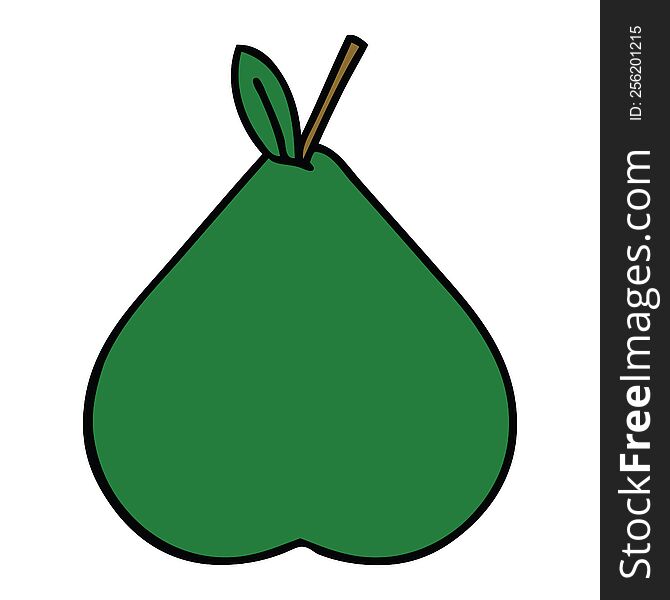 cute cartoon of a pear. cute cartoon of a pear