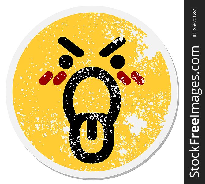 Angry Disgusted Face Circular Sticker