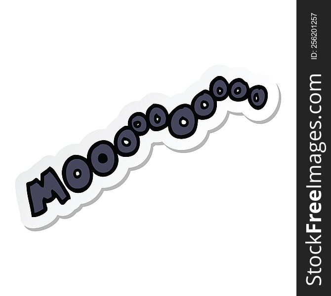 sticker of a cartoon moo noise