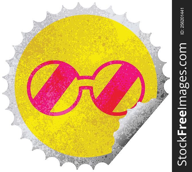 Spectacles  Circular Peeling Sticker