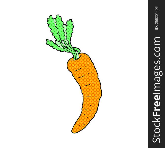 freehand drawn cartoon carrot