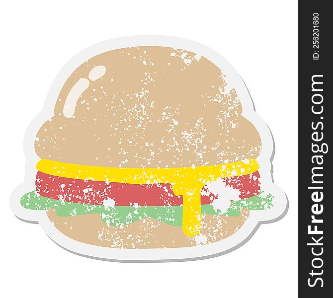 a tasty burger grunge sticker