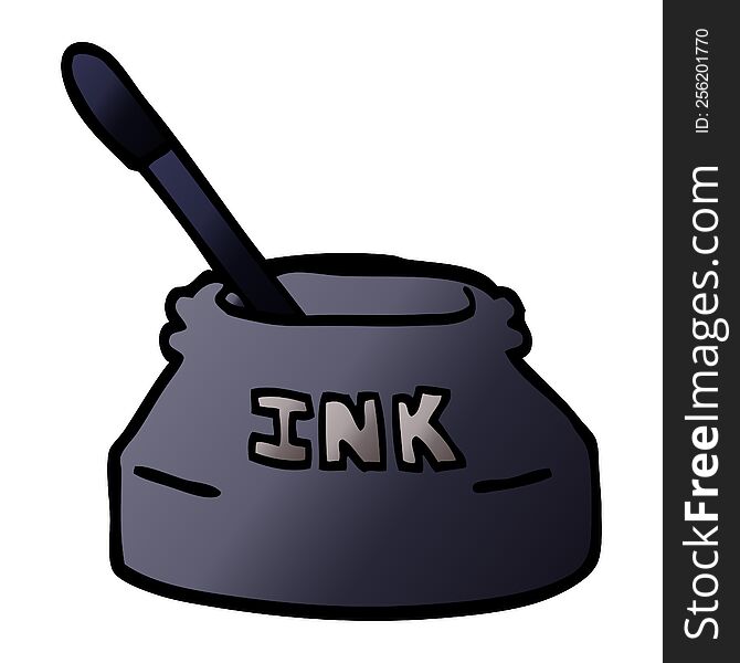 cartoon doodle ink pot