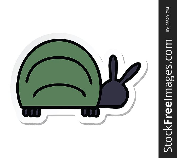 Sticker Of A Cute Cartoon Green Bug