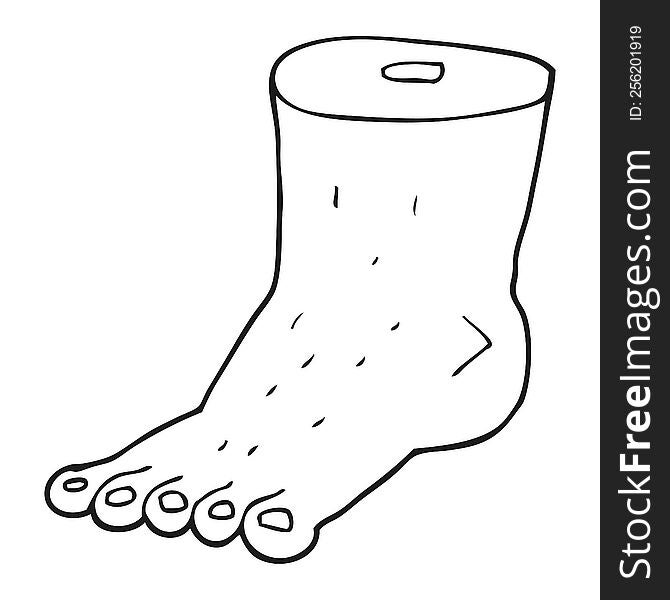 black and white cartoon foot