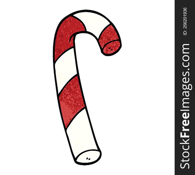 cartoon doodle striped candy cane