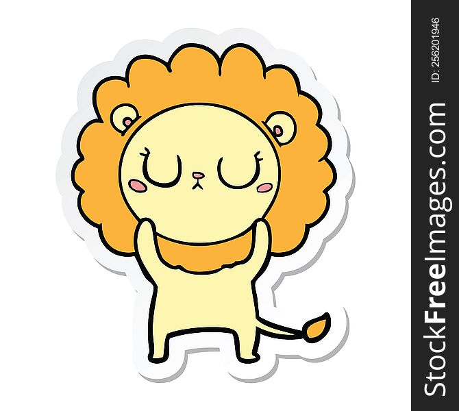 sticker of a cartoon lion