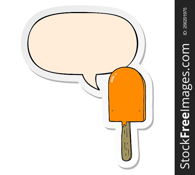 cartoon lollipop with speech bubble sticker. cartoon lollipop with speech bubble sticker