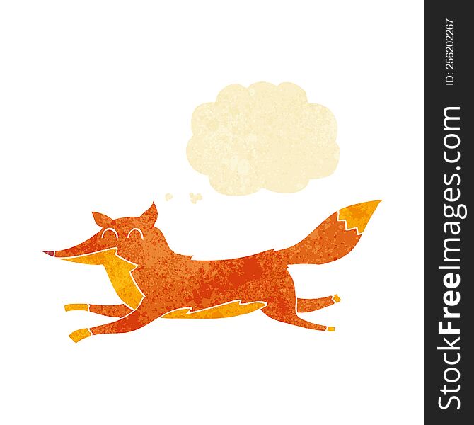 Cartoon Running Fox With Thought Bubble