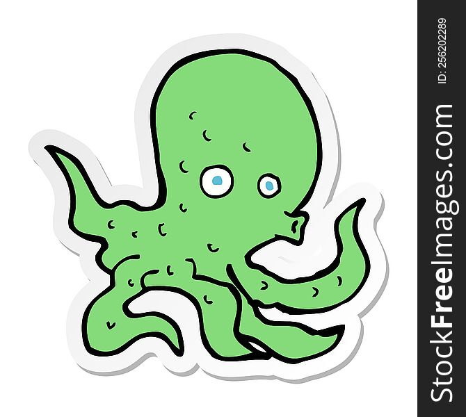 sticker of a cartoon octopus