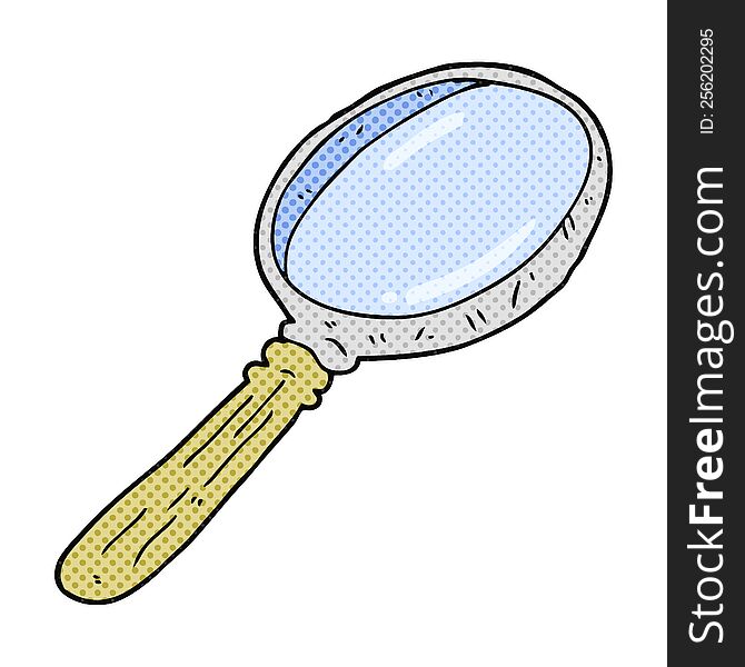 freehand drawn cartoon magnifying glass