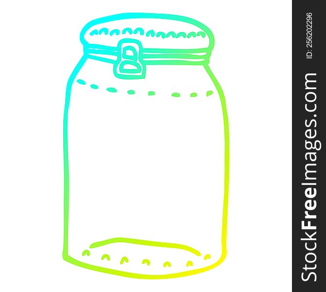 Cold Gradient Line Drawing Cartoon Glass Jar