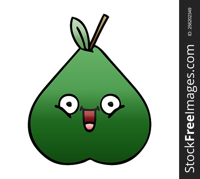 gradient shaded cartoon of a pear. gradient shaded cartoon of a pear