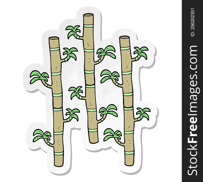 sticker of a cartoon bamboo