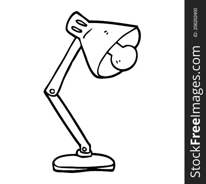 line drawing cartoon office lamp