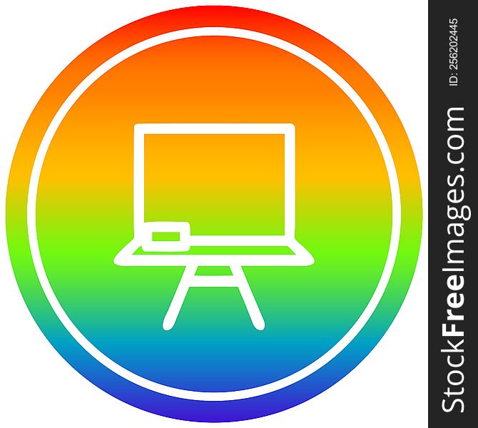 school blackboard circular icon with rainbow gradient finish. school blackboard circular icon with rainbow gradient finish