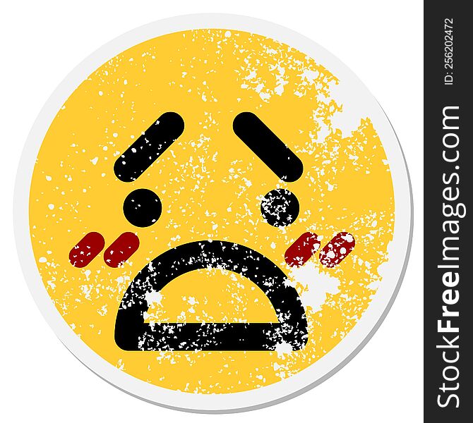 Unhappy Embarrassed Face Circular Sticker