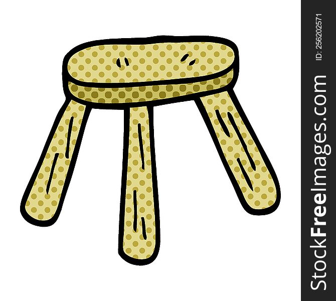 Cartoon Doodle Of A Wooden Stool