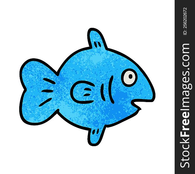 Textured Cartoon Doodle Of A Marine Fish