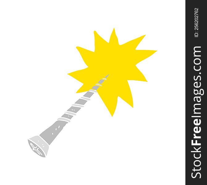 flat color illustration of a cartoon screw