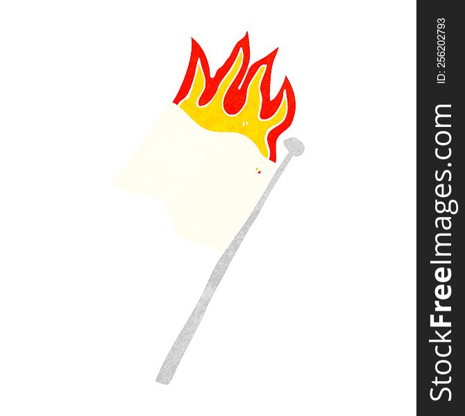 cartoon burning white flag