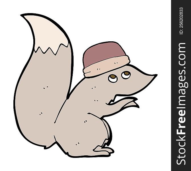 cartoon squirrel wearing hat