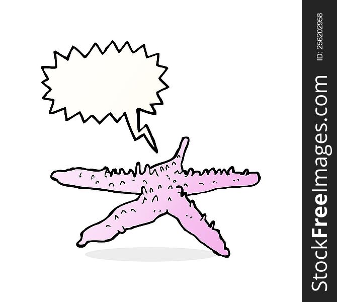 cartoon starfish with speech bubble