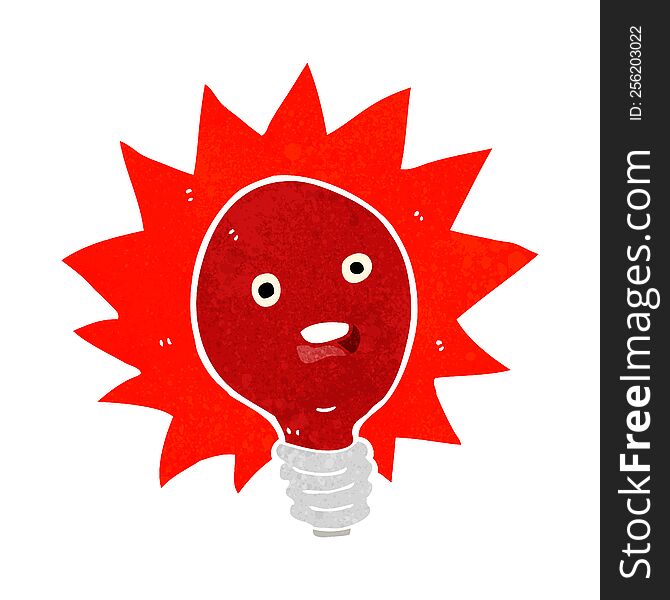 cartoon red lightbulb