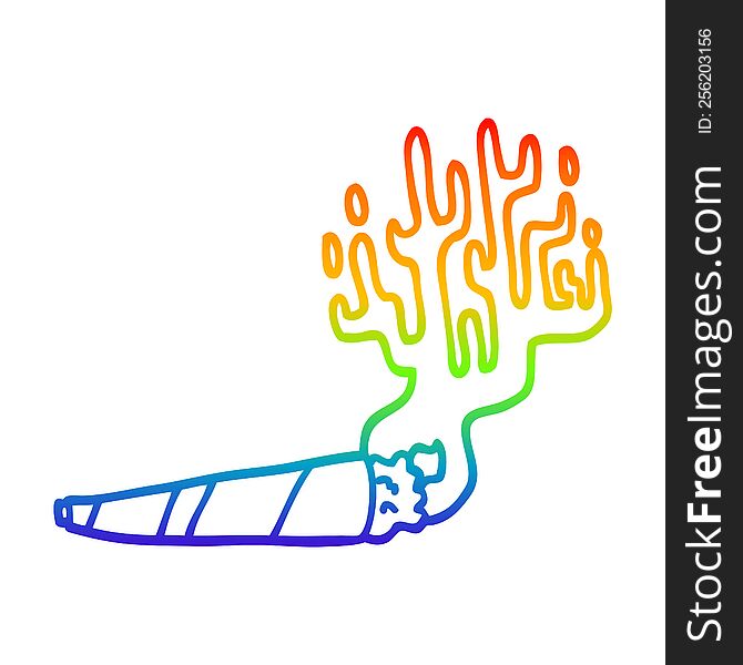 rainbow gradient line drawing of a cartoon medical pot